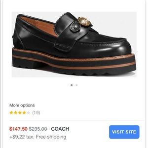 Coach Lenox loafers. Shearling insole, box and bag